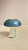 John Ditchfield Glasform iridescent glass mushroom paperweight