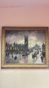 B. McMullan Edwardian street scene, oil on canvas (60cm x 70cm including frame)