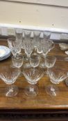Group of glass ware to include 3x Baccarat cocktail glasses