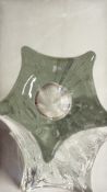 Sculptural star-form clear glass vase