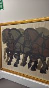Signed limited-edition lithograph of draft horses