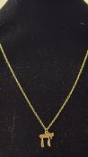 9ct Gold chain & pendant Weight 2.1g