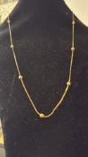 9ct Gold beaded necklace Weight 4.1g