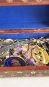 Ornate jewellery box & contents