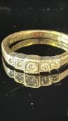 9ct Gold ring set with 4 white stones Size N Weigh