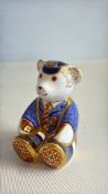 Royal crown derby schoolboy teddy gold stopper