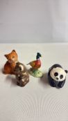 Set of 4 English ceramic animal figurines