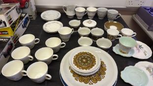 Assorted bone china and pottery teaware