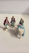 Set of porcelain miniature musician figurines and piano