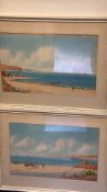 Pair of framed coastal landscape prints