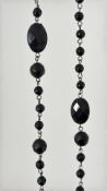 Black faceted glass bead necklace