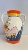 12'' twin handle Wedgwood Clarice Cliff lotus jug