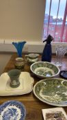Mixed lot of ceramics, glass, and copperware