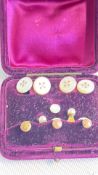Gold plate mother of pearl cufflinks & studs