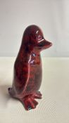 Anita Harris - Red mottled glazed ceramic penguin figurine