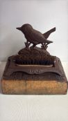 Cast iron bird boot scraper and brush