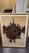 Gothic Town signed limited edition screen print, 1969