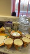 Assorted Westminster earthenware, Edinburgh Crystal flutes and decorative glass/ceramics