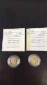 Pair of Guernsey 2000 Queen Mother Silver Proof Â£1 Coins