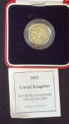 2003 UK Silver Proof Piedfort One Pound Coin