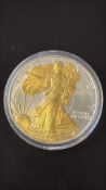 1 Troy ounce .999 silver with 24ct gold plating 20