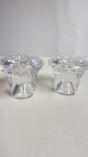 Pair of cast glass tealight holders