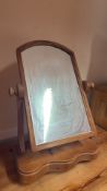 Wooden tabletop cheval mirror