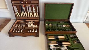 Two cased EPNS cutlery sets