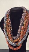 Possibly African hardstone necklaces