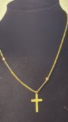 9ct Gold chain & cross pendant Weight 8.5g