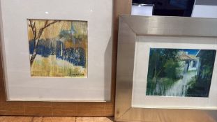 Pair of signed gouache landscape studies, 1960s