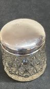 Silver top round pot Birmingham 22g
