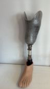 Prosthetic Lower Leg with Carbon-Fibre Socket and Cosmetic Foot