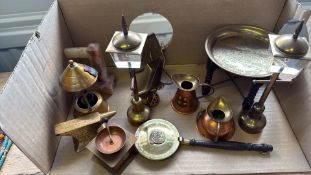 Collection of brass collectables