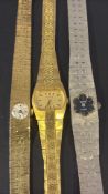 Three Swiss Made Ladies Cocktail Watches.