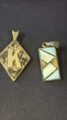 2 Silver pendants