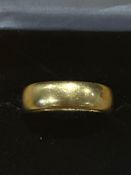 22ct Gold wedding band, full Sheffield hallmark We