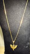 9ct Gold chain & angel pendant Weight 8.3g