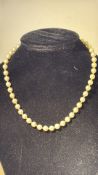 Pearl necklace with sterling silver clasp