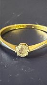 18ct Gold & platinum solitaire diamond ring Size L