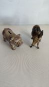Pair of cast iron animal still banks
