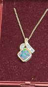 Silver & black opal necklace boxed