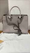 Michael Kors grey saffiano leather tote bag