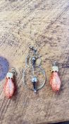 Group of Fish Ornaments and Modernist Earring