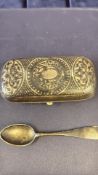 Antique Russian silver cigar case stamped 84 next