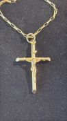 9ct gold chain and cross pendant 58cm. 8.7 grams