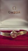 1965 Omega 9ct gold case & strap ladies wristwatch