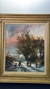 Daniel Van Der Putten oil on board 'Sunset on the