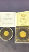 2x 9ct Gold coins (Proof limited edition) 800th a