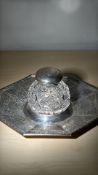Victorian silver inkwell, London hallmark, date le